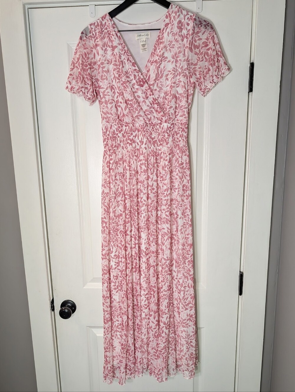 Pink Flora Maxi Dress with Smocked Waist